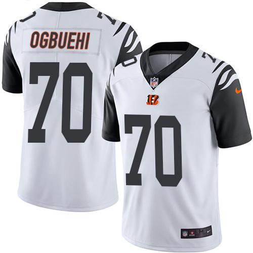 Nike Bengals #70 Cedric Ogbuehi White Men's Stitched NFL Limited Rush Jersey